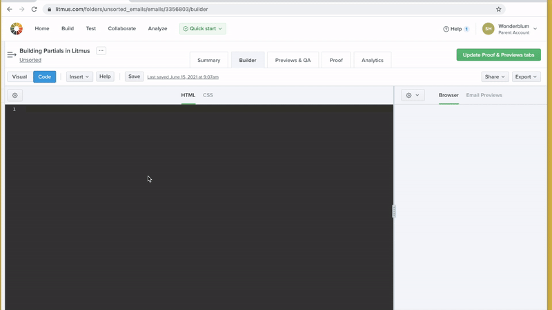 Partial expansion in Litmus Builder