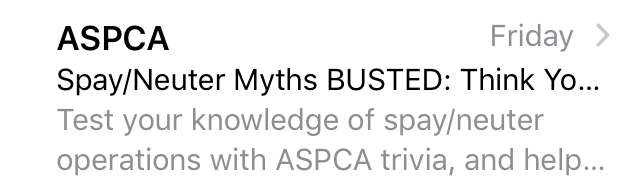 ASPCA subject line mistake