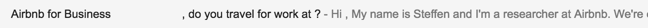 Airbnb subject line mistake