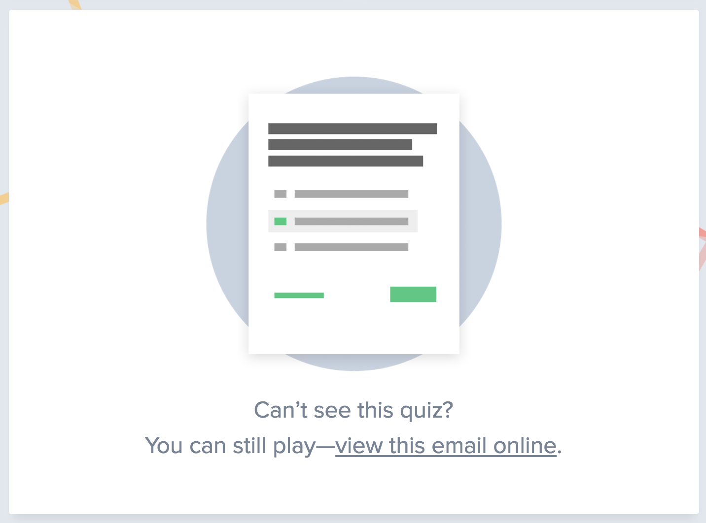 illustration of fallback for quiz in email