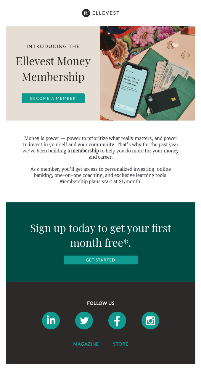 Ellevest email example