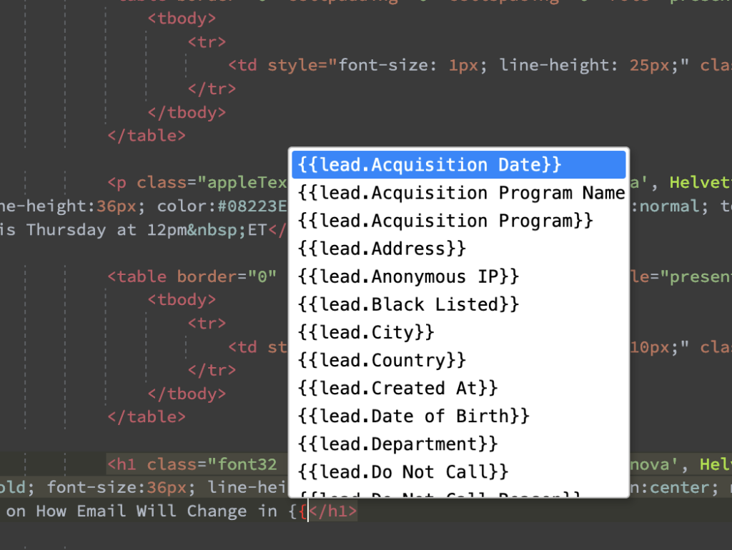Litmus Email Builder lets you quickly and accurately add merge tags for personalized content.