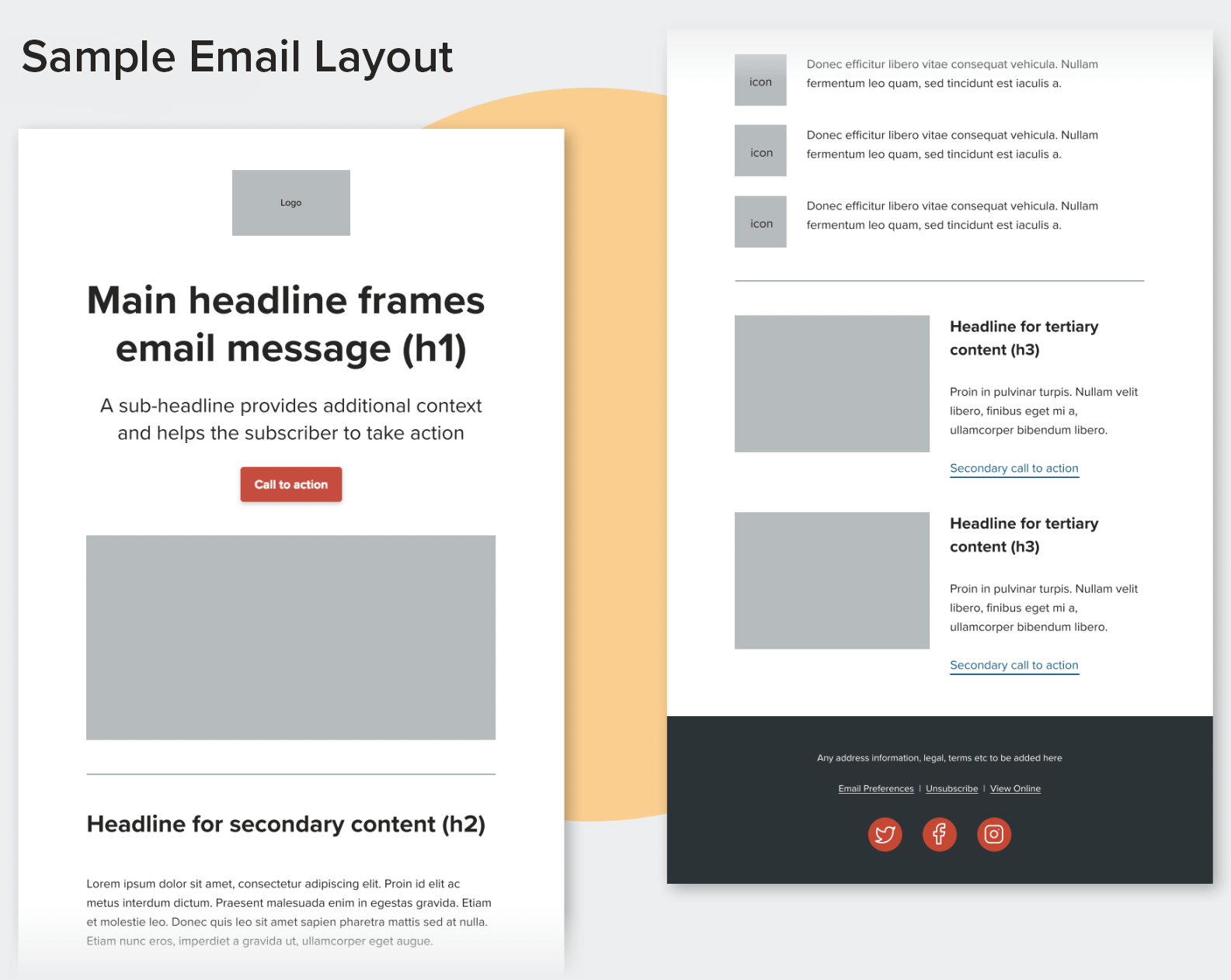 Example of a holiday email marketing sample layout for email